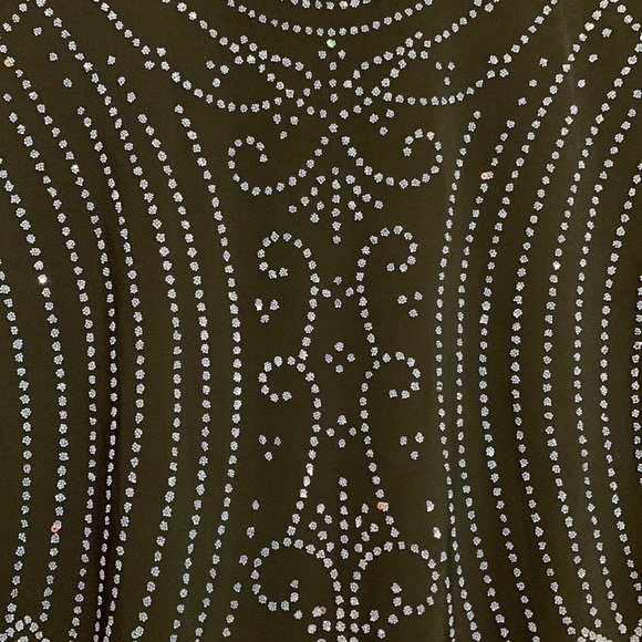 Collection Dress Barn | Beaded Sequin Black Sleeveless Pointed Scalloped Top XLP - Picture 17 of 17